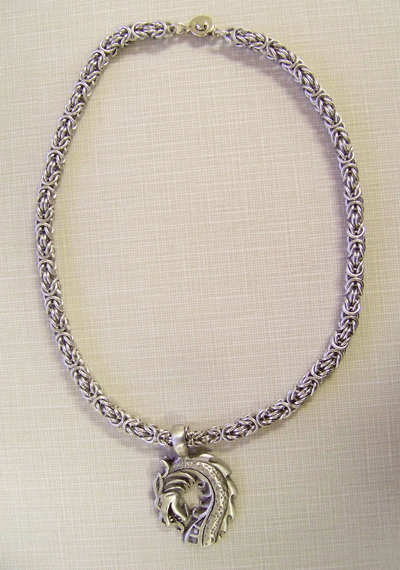 Byzantine necklace with dragon pendant