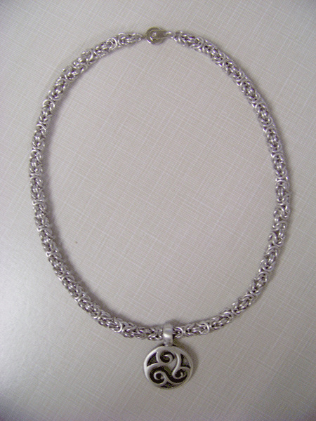 Byzantine necklace with triskele pendant