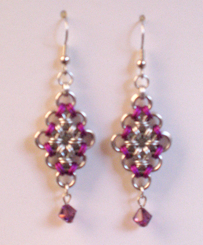 Japanese Lace rosette earrings