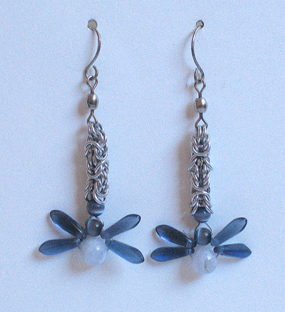 Byzantine dragonfly earrings