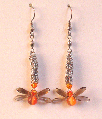 Byzantine dragonfly earrings
