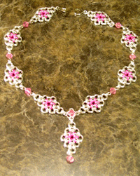 Japanese lace diamonds necklace