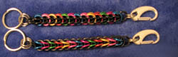 Chainmaille-rainbow/blk keychain