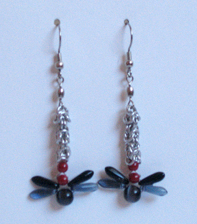 Byzantine dragonfly earrings