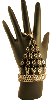 Black stone handflower